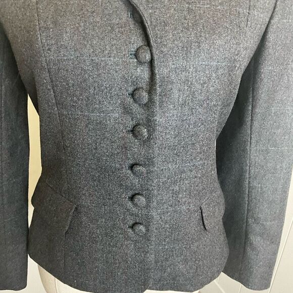 Vintage 80s Cassidy Women’s Size 8 Wool Blend Acetate Grey Boxy Blazer J… - Picture 3 of 14